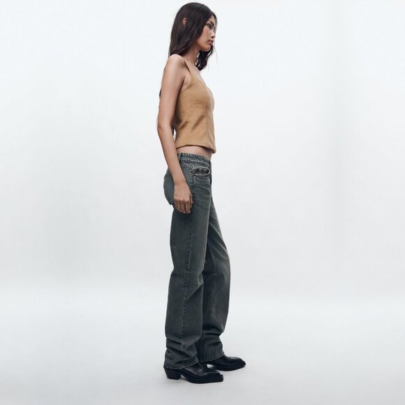 NEW Zara Soft Faux Fur, Wool Blend Bustier Corset-Style Cropped Top in Camel, XS - Picture 6 of 16